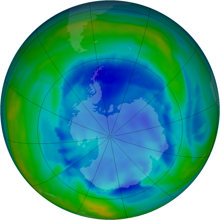 Antarctic ozone map for 20 August 2008